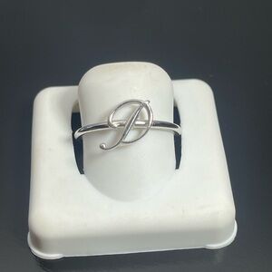 Elegant Silver Initial Ring